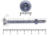 Саморезы Конструкционные, потай Torx, цинк с нарез. ушками на наконечнике  5,5х60 (100 шт)